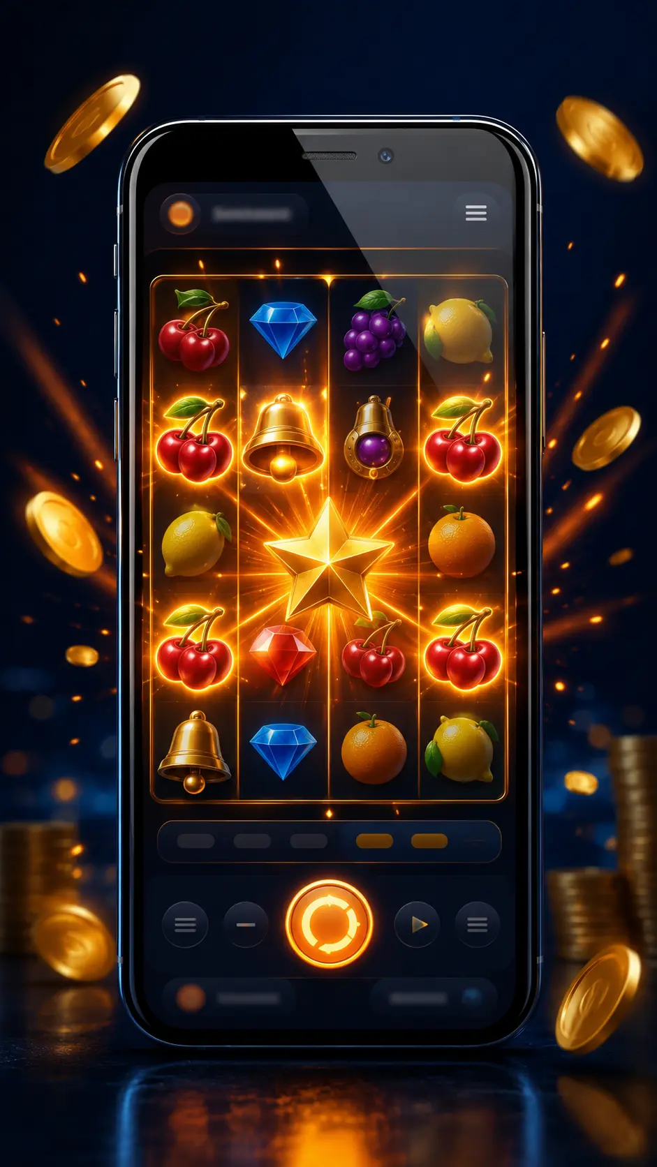 Slot gameplay on RivalBet mobile